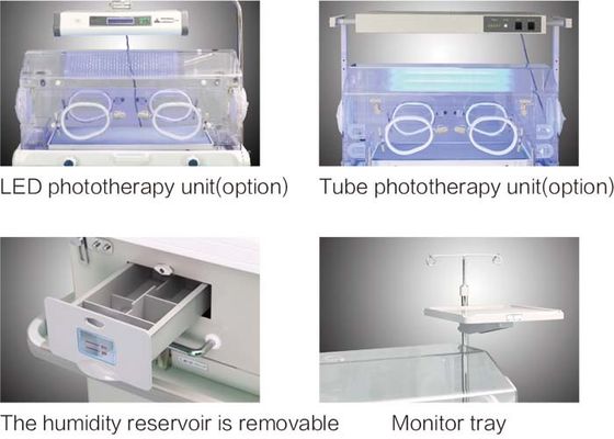 ガードレールを持つ人間の赤ん坊のための両開きドアの定温器